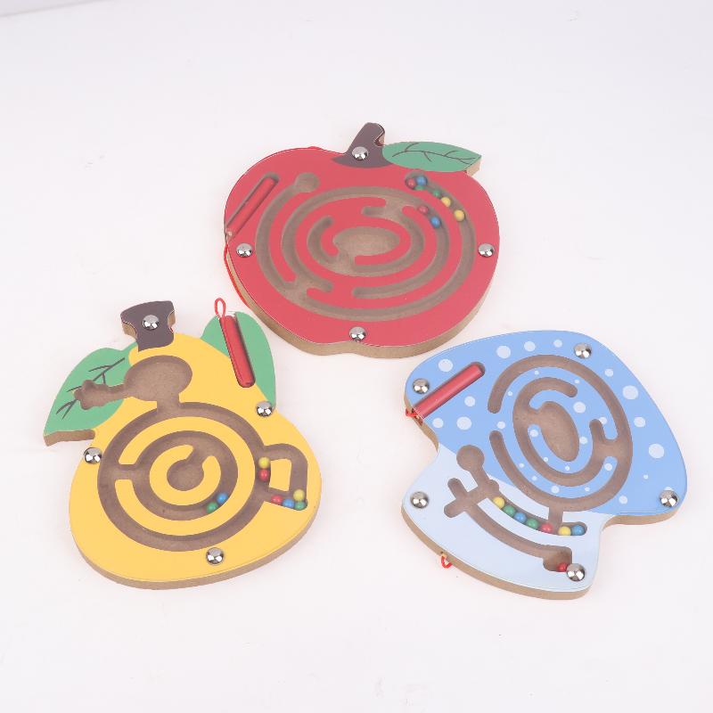 Magnetic Pen Maze Toy With Magnetic Beads, Wooden, Educational Early Childhood Toy, Kindergarten Gift Toy