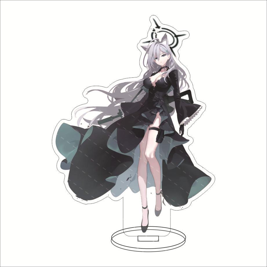 Anime Blue Archive Sunaōkami Shiroko Stand Model Cosplay 15cm Acrylic Game Figure Waraku Chis Cute Desk Decor Fans Collection