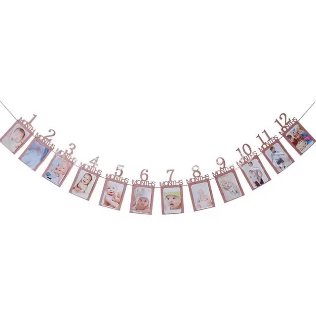 1. Geburtstag Baby Foto Banner Fotorahmen Geburtstagsfeier Dekoration Requisiten Jungen Mädchen 1. Geburtstag Party Dekoration Fotos