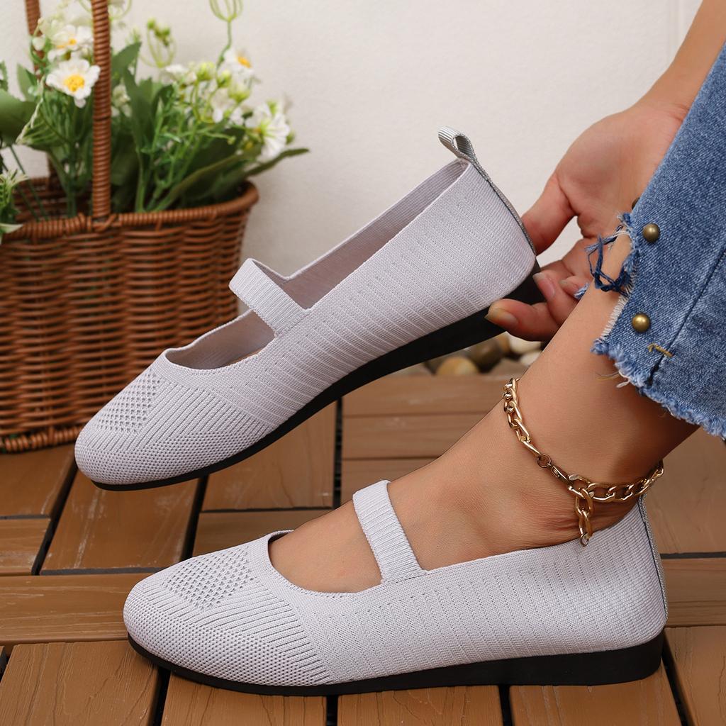 Women's Pointed Toe Flat Shoes Fashion New Knitted Slip-on Women's Casual Comfortable Breathable Ballet Flat Loafers