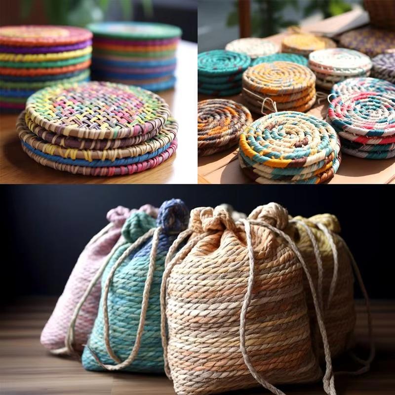 1Roll Paper Rope DIY Weaving Decorative Paper Rope Lafite Grass Creative Handmade Gift Colorful Packaging Rope Bouquet Packaging