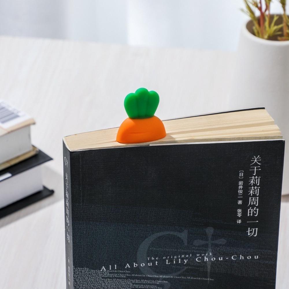 3pcs Reading Lovers Silicone Book Make 12cm Page Flipping Label Cute Reading Bookmark  Gift