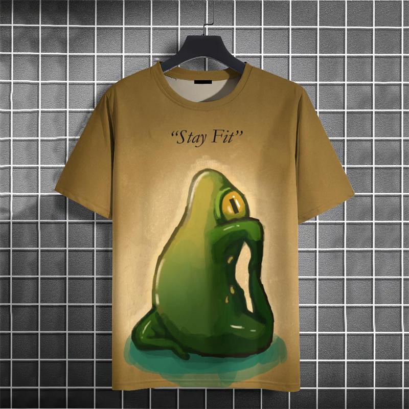 Cartoon Animals Pattern T Shirt For Men Funny Quirky Cat 3D Printed T-Shirts Summer Oversized Short Sleeve Tees Round Neck Tops