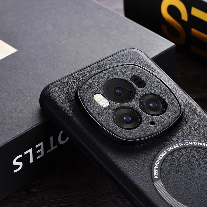Luxuriöse Lederhülle für Honor Magic 6 Lite Pro 5 Pro 4 3 Honor 200 100 Pro 90 Pro X7A X8A X9A Stoßfeste Magsafe Magnetische Stoßfeste Business-Hülle