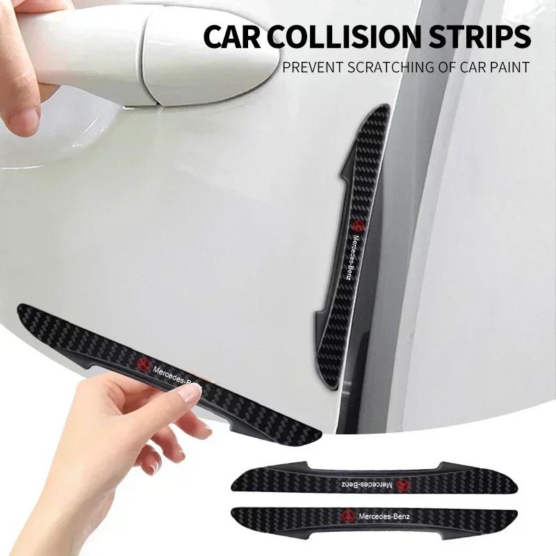 4pcs Car Carbon Fiber Pattern Anti-Collision Strips For Mercedes Benz Amg W204 W213 W205 W211 W212 W176 W205 W203 Accessories MNOPQ1