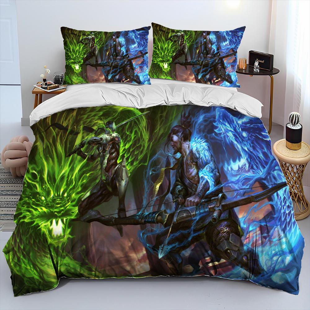 3D OW Overwatch Game Gamer DVA Comforter Bedding Set,Duvet Cover Bed Set Quilt Cover Pillowcase,King Queen Size Bedding Set Kids