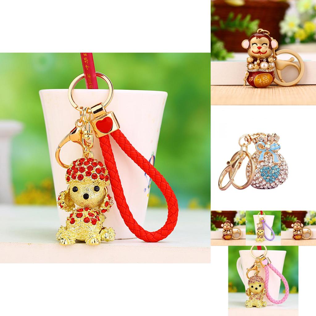 Shiny Creative Metal Monkey Keychain For Women With Glittering Design Perfect For Gifts