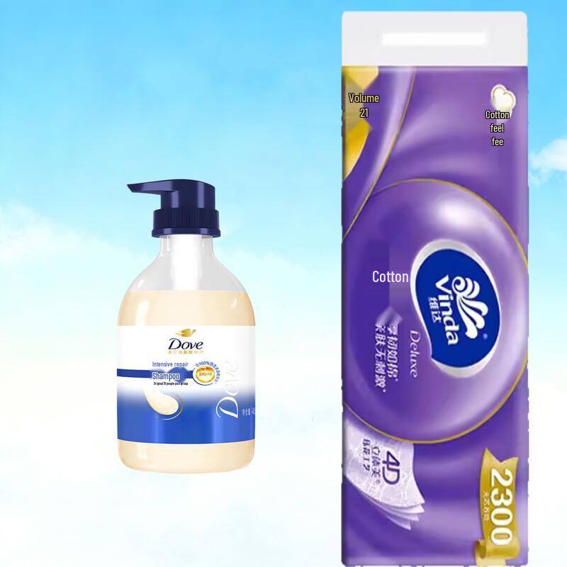

Dove Intensive Nourishment Shampoo & Vinda Toilet Paper Bundle