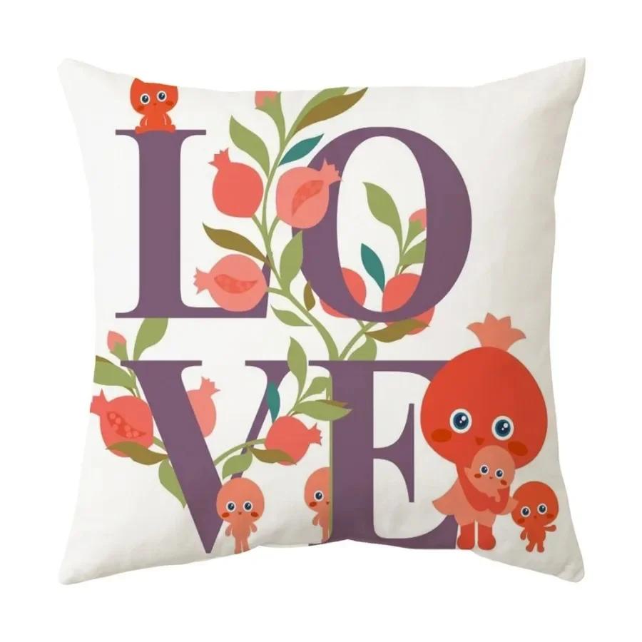 

Office Sofa Car Cushion Cover English Confession Love Pattern Luxury Home Decoration Pillow Cover 66x66cm бордовый