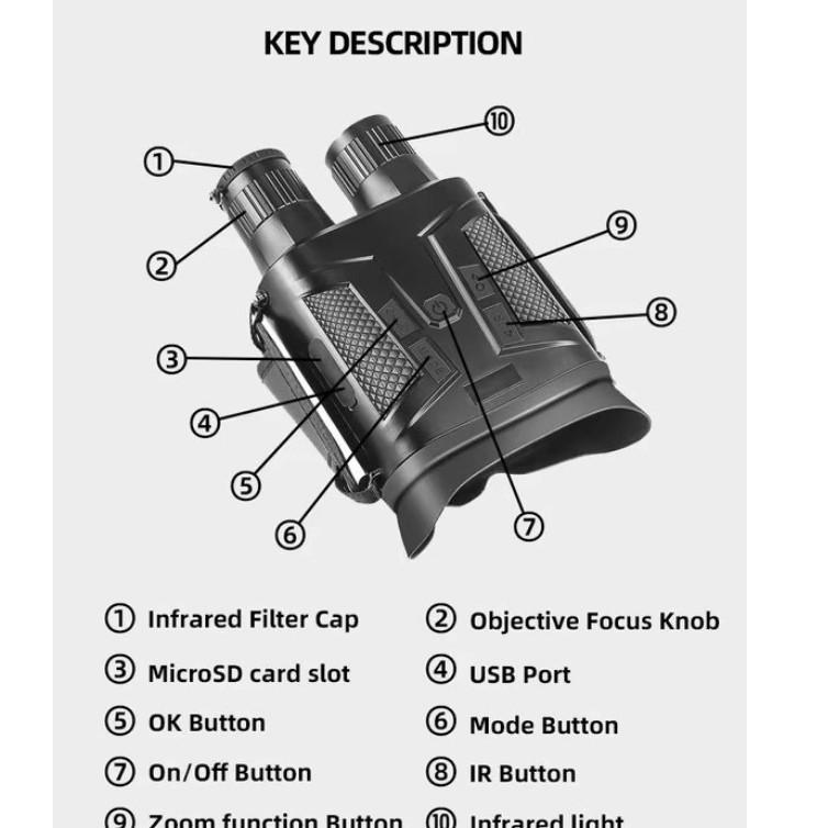 Dual-Use Day/Night HD Night Vision Device with Infrared Imaging - Perfect for Outdoor Photography and Videography.