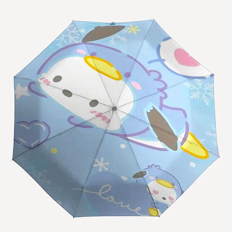 1pc Love Penguin Heart-Shaped Automatic Opening/Closing Umbrella with Foldable Design, Perfect for Outdoor Use and Festive Gifts.K054
