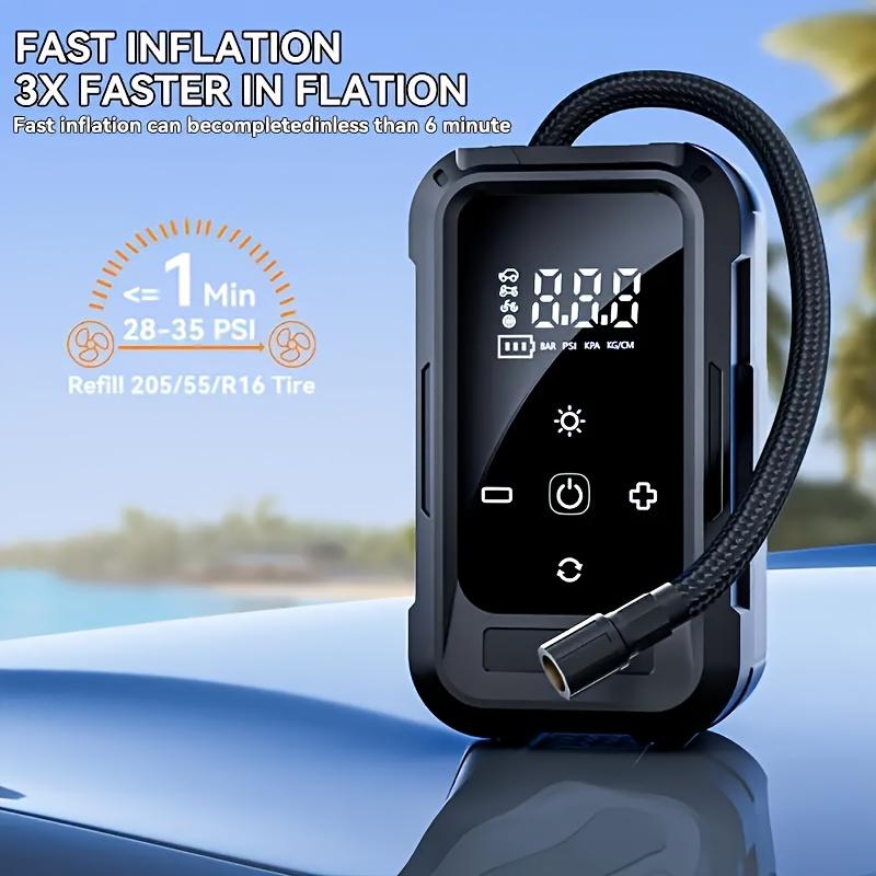 Tire Inflator Portable Air CompressorCar Tire Inflator, Portable Air Compressor With Tire Pressure Gauge And LED Light, Smart Wireless Tire Inflator