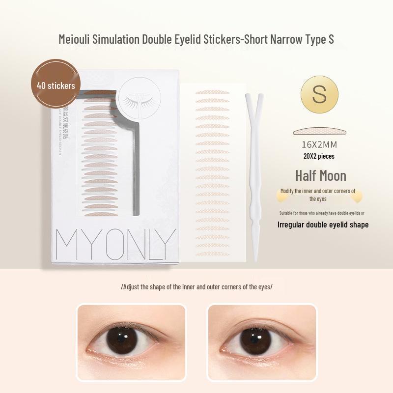 

Maioli Invisible Double Eyelid Beauty Stickers - Natural, Swollen Eye Solution, Single-Sided Lace, Slender Olive Style