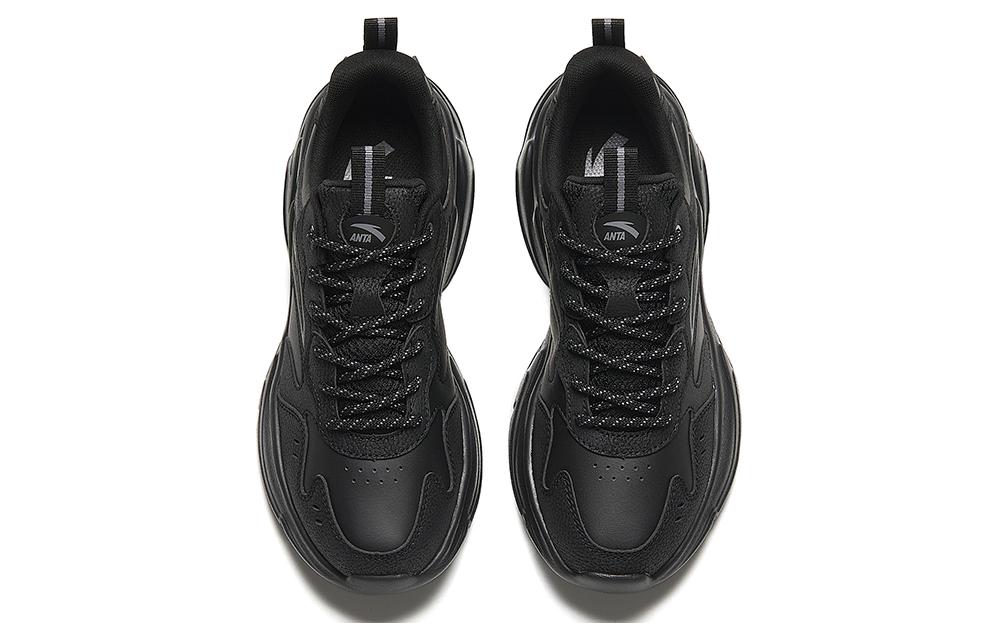 Women's Sneakers Anta Cushioning Abrasion Resistant Breathable Low top Casual Shoes Women's Black