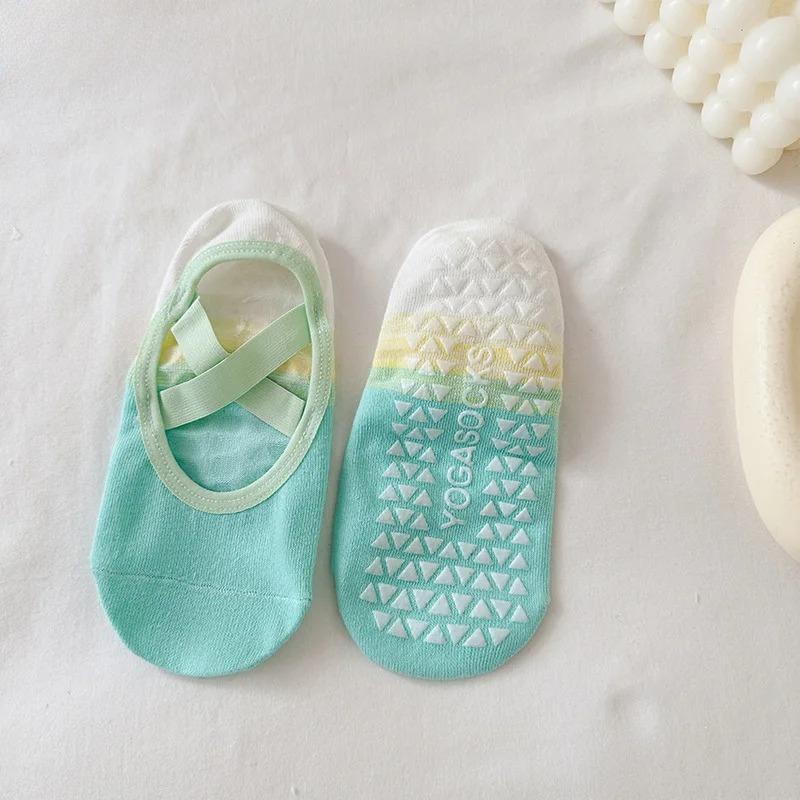 Gradient Tie Dye Yoga Socks Women Summer Anti Slip Professional Pilates Socks Indoor Dance Fitness Sports Socks Women