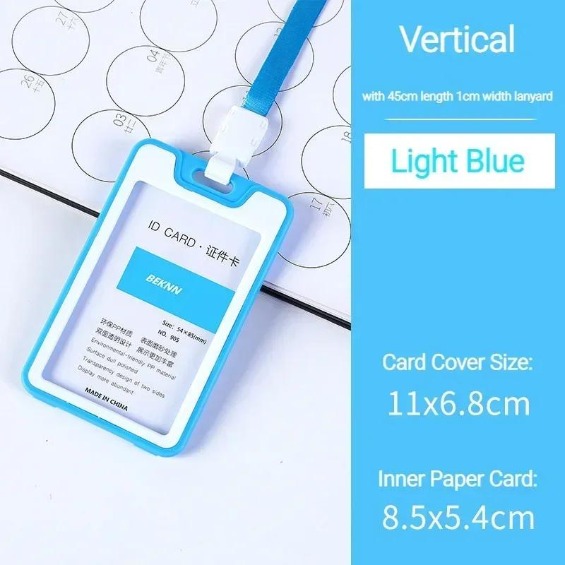 Colorful Waterproof Card Holder Employee ID Case with Lanyard Double Side Simple Bus Case Badge Holder Credit Card Sleeve Purse