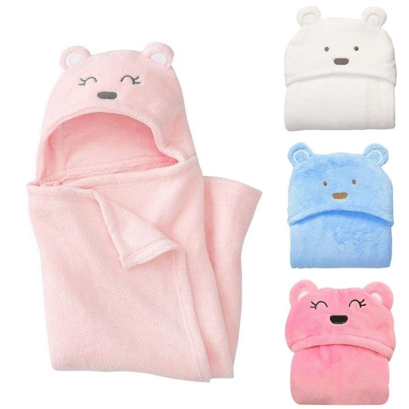 Baby Soft Blanket Child Bath Towel Cartoon Animal Shape Hooded Towel  Baby Wrapped Hooded Bathrobe