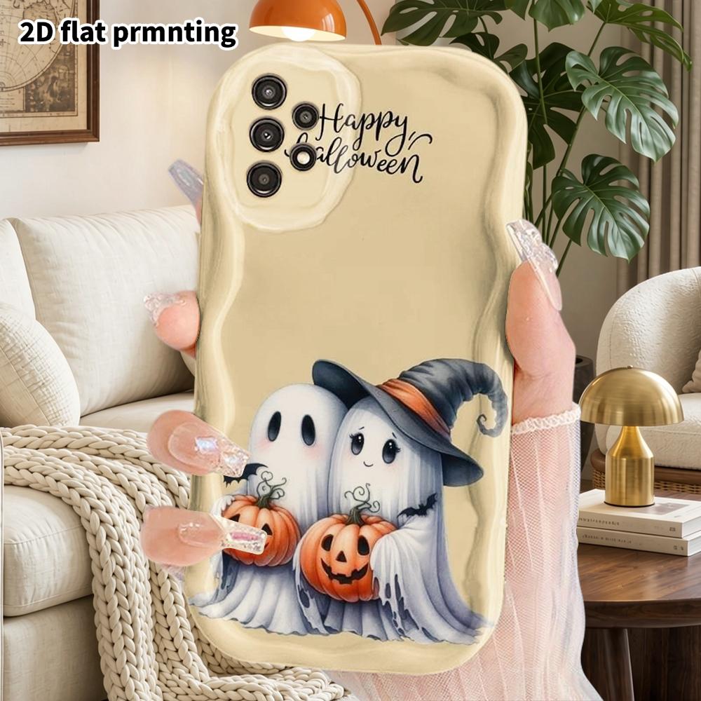 Phone Case: 2D Flat Samsung Galaxy A34 A35 M05 M06 S20 S22 S21 FE Plus 5G Protective Case, Couple Style, Ghost Companion, Christmas and Halloween Gift