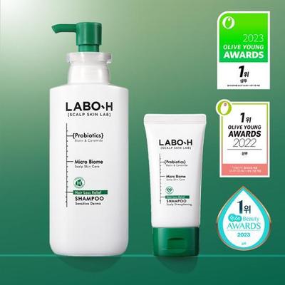 LaboH plaukų slinkimo simptomų palengvinimo šampūnas galvos odos stiprinimui (333ml+50ml)