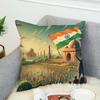 Indias Independence Logo Pillow Case For Car Sofa Decorative Home Double-sided Print Plush Square Throw Pillow Cushion Cover