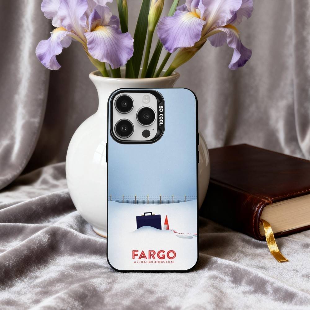T-TV F-Fargo-O Phone Case For iPhone17,16,15,14,13,12,11 Plus,Pro Max Black Candy Silver Plated Cover
