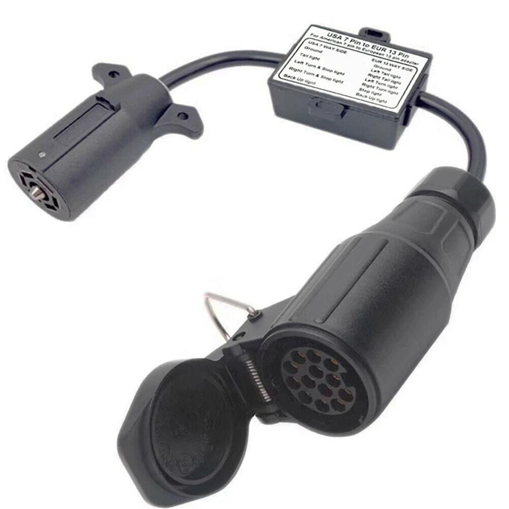 7 Pin To 13 Pin Adapter Converter Weather Resistant for Safe Trailer & Vehicle Connection Ensuring Stable Light Signals