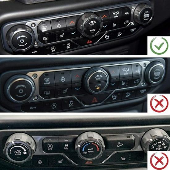 Air Conditioner/Headlight Switch Knob Trim for 2018+ Jeep Wrangler JL JT Green