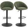 Set of Two Relaxed Tub Bar Stools - Dark Green