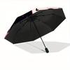 1pc Black Cat Automatic Open/close Folding Umbrella, Compact Portable Travel Umbrella, Perfect Birthday/Christmas, Cute Umbrella, Durable Co
