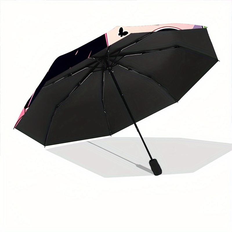 1pc Black Cat Automatic Open/close Folding Umbrella, Compact Portable Travel Umbrella, Perfect Birthday/Christmas, Cute Umbrella, Durable Co