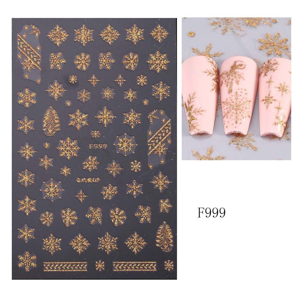 DIY Nail Charms Christmas Bronzing Nail Decals Christmas Snowflake Nail Decorations  Girls