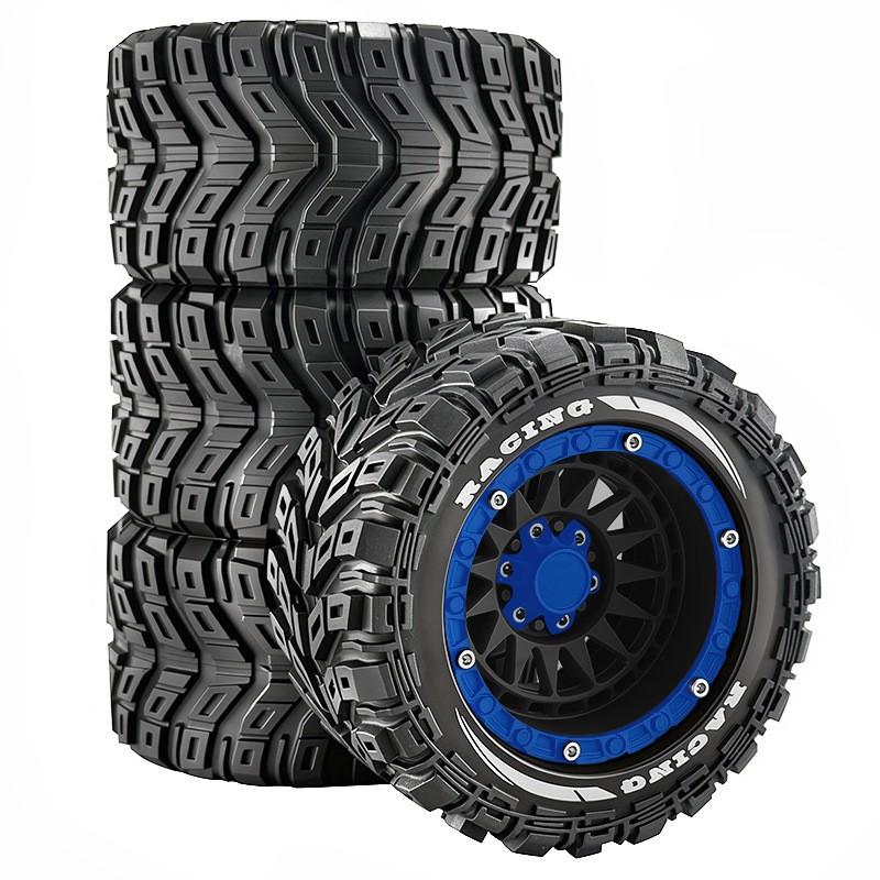 4pcs 90mm Rubber Tires Wheels for MJX 16207/16208 HBX 16889 SCY 16101/16102 Traxxas 1/16 Summit E-Revo ARRMA Mini Kraton