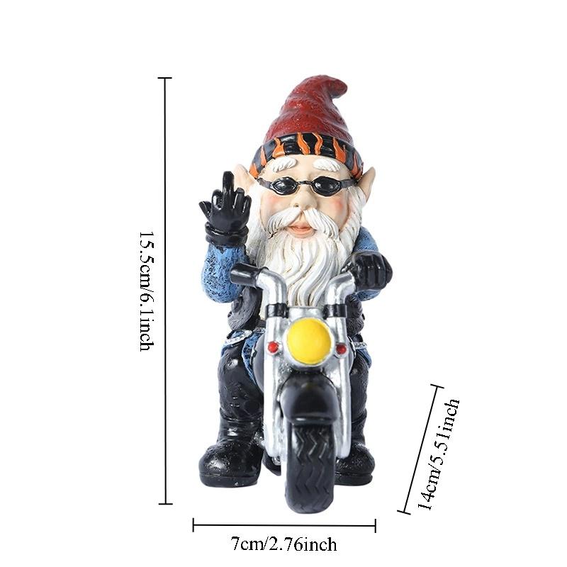 Cartoon Gnomes Statue Outdoor Garden Yard Decorations Cute Funny Dwarf Statue Middle Finger Gnome Creative Tree Hanging Ornament