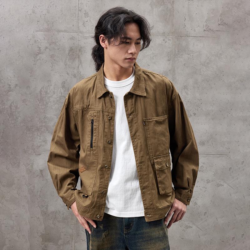 Men's American Retro Heavyweight Workwear Jacket - Autumn/Winter Loose Casual Outerwear