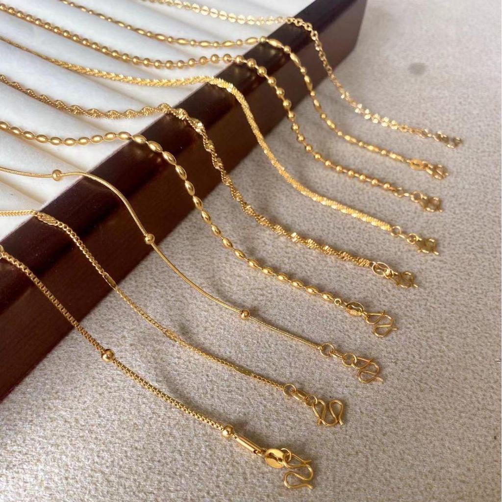 24K Gold Electroplated Sunflower Titanium Steel Necklace with Starry Beads and M-Clasp Design