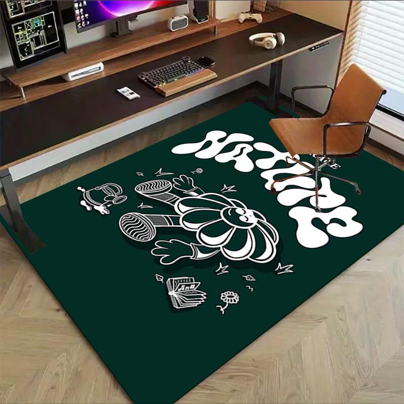 1pc EMBRACE NATURE Home Office, Durable Polyester Floor Mat with Easy, Office Decor, Urban Style, Nonslip Backing