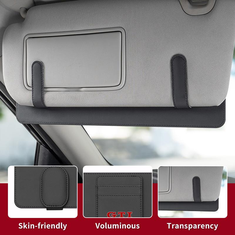 Multi-functional Car Sunshade Plate Organizer Bag Auto Accessories For Volkswagen VW Golf Polo Tiguan T5 Passat b6 Scirocco ujd9