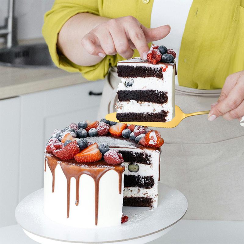 2Pcs Wedding Cake Cutter Server Set Stainless Steel Flatware Cake Cutting Set Elegant Wedding Cake Cutting Utensils Reusable