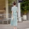 Suit Women's Summer New Young Fashion Elegant Fungus Edge Top Skirt Two-piece Set