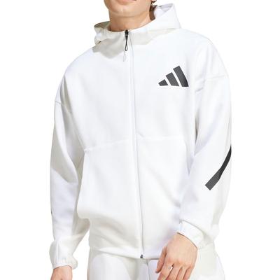Adidas Kapuzen-Trainingsjacke KTJ50 Weiß Medium Z.N.E. Herren mit durchgehendem Reißverschluss (JF2443)
