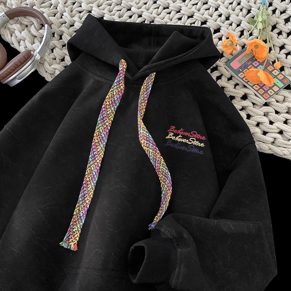 Men's Heavyweight Embroidered Hoodie - Versatile, Loose, Casual Sports Jacket for Autumn and Winter