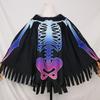 Goth Halloween Props Cloth Skull Bones Cloak Creative Skeleton Cape  Adult