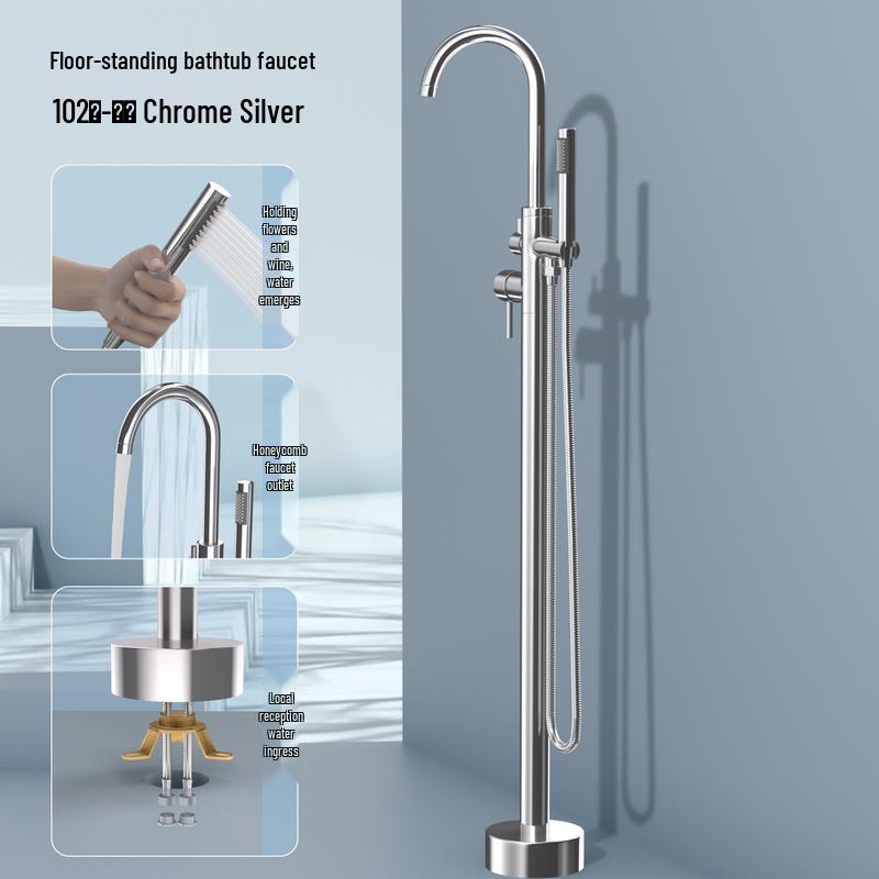 Dual Function Wall-Mounted Bathtub Faucet with Hand Shower