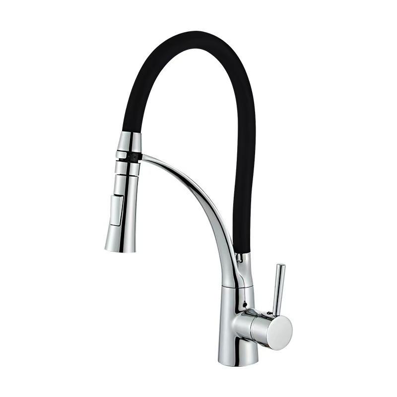 Kitchen Faucet Swivel Pull Down Black Hose Kitchen Sink Faucet Sink Tap Mounted Deck Bathroom Hot And Cold Water