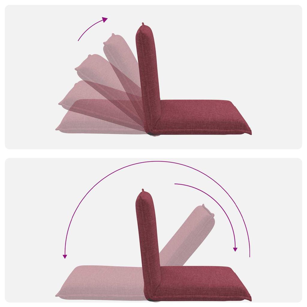 Adjustable Floor Footstool Burgundy Fabric