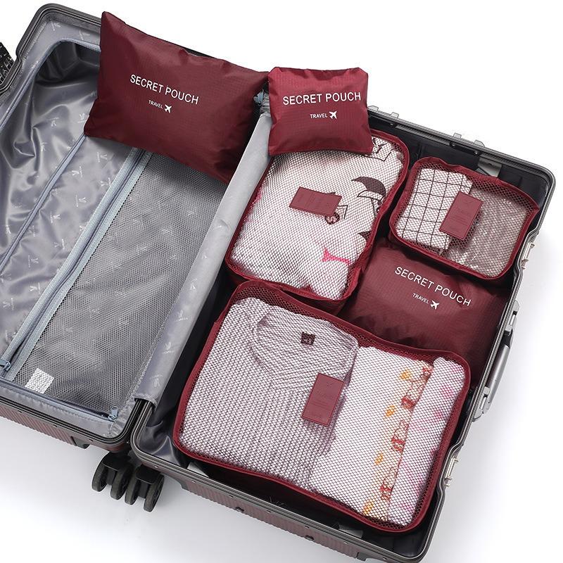 6pcs Travel Storage Bags Set, Luggage Clothes Sorting Organizer Set, Large Capacity Foldable Suitcase Packing Bags SNBD020