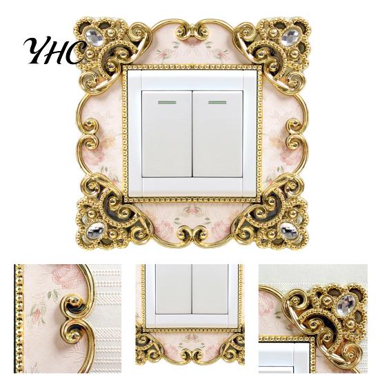 Outlet Sticker Switch European Style Punch Free Plastic Socket Decal Wall-mounted Cover Wall for Home