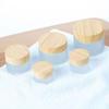 Gesichtscremespender für Frauen, tragbar, rund, Ersatzdeckel aus Holzmaserung, korrosionsbeständig, Make-up-Reisebehälter, Flasche