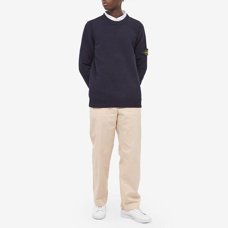 Stone Island Logo Pullover Sweater Men sweater Dark-Gray 7715508A3-V0020