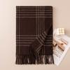 Premium Vintage-Style Faux Cashmere Scarf Thick Plaid Wrap Winter Fall Unisex Elegant Warm Neckwear